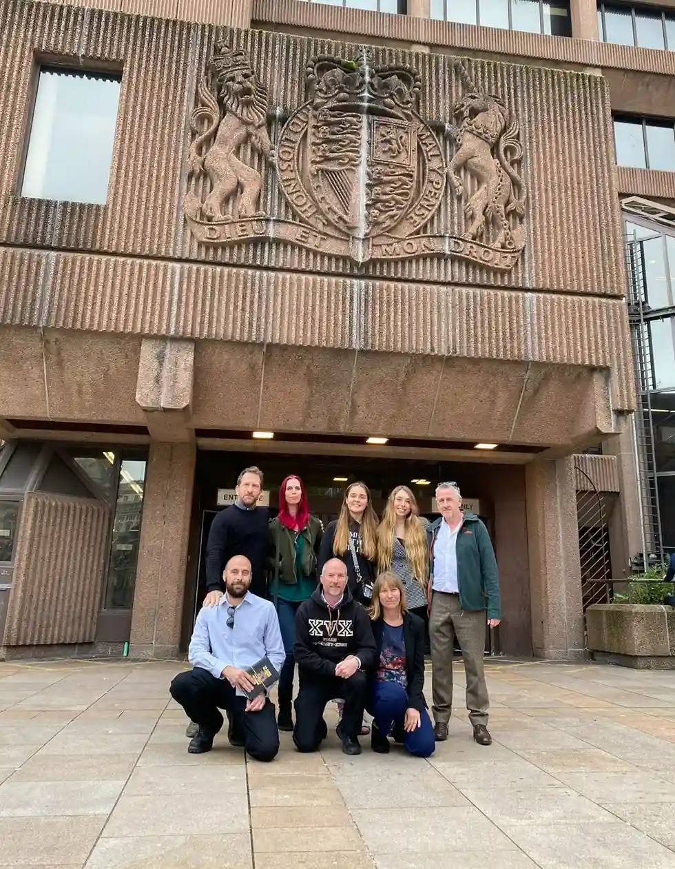 Seven Animal Rising Supporters outside Liverpool Magistrates Court
