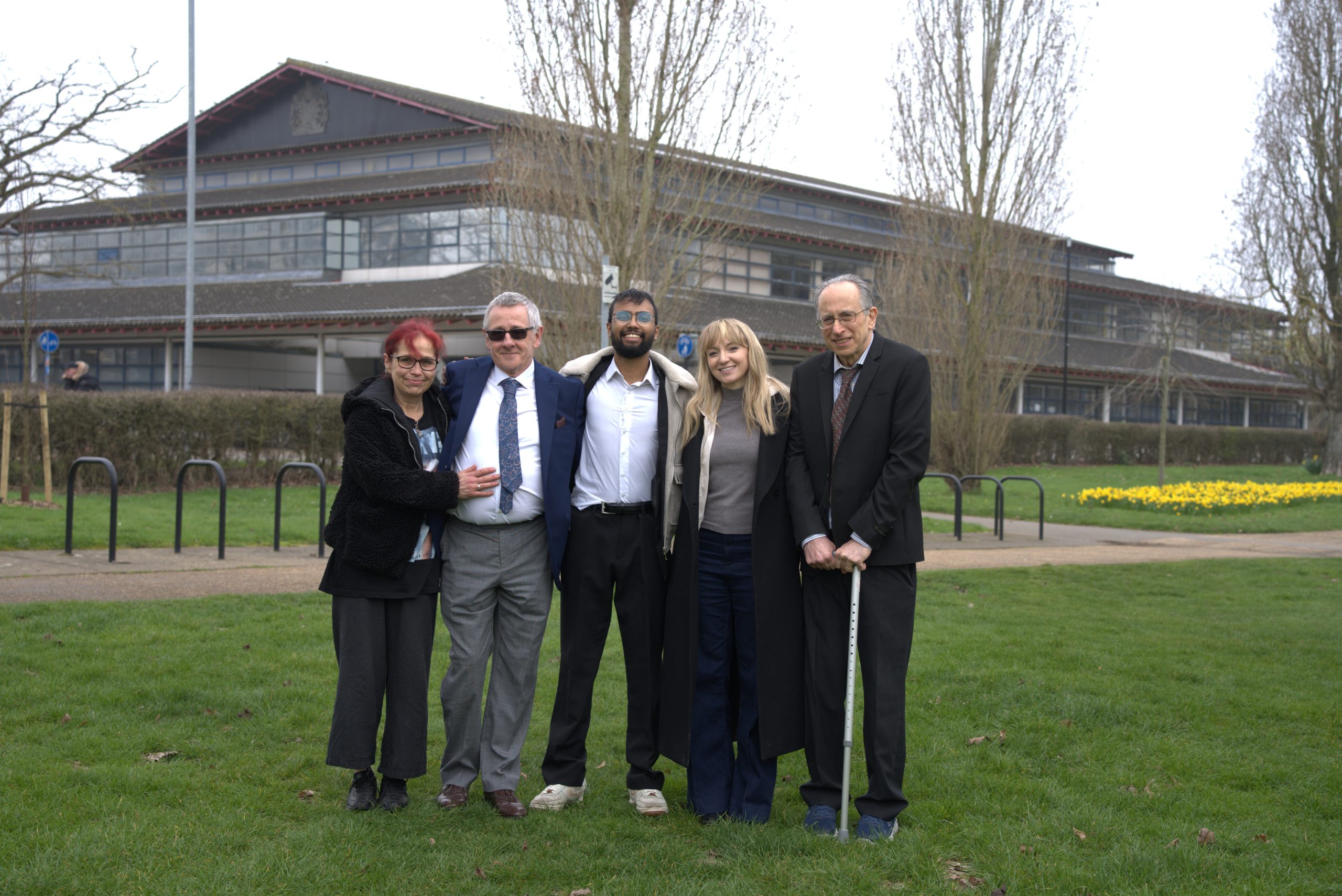 Defendants (L-R): Jennifer D’Netto, Andrew Houghton, Dev Vyas, Rose Patterson, and John Sasportas